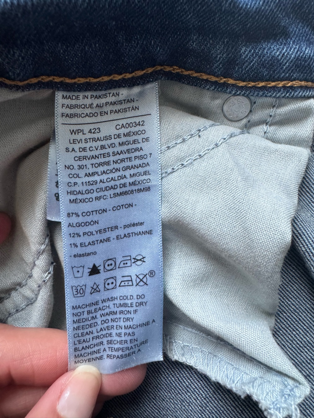 Levi's Dark Blue Heritage Mid-Rise Boyfriend Jeans - Picture 7 of 7